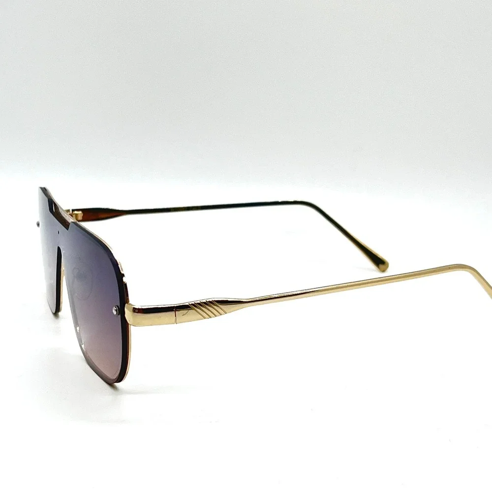 Aviator Sunglasses Gold Frame Brown Gradient Lens Fashion Sun Glasses Lentes New